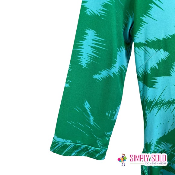 BCBGMAXAZRIA Women's A-Line Dress Long Sleeve Green Stretch Collared Wrap S - Picture 4 of 12